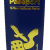 The National Parks Passport Book is a blue booklet featuring an eagle, stars, and gold "Passport To Your National Parks" text on the cover.