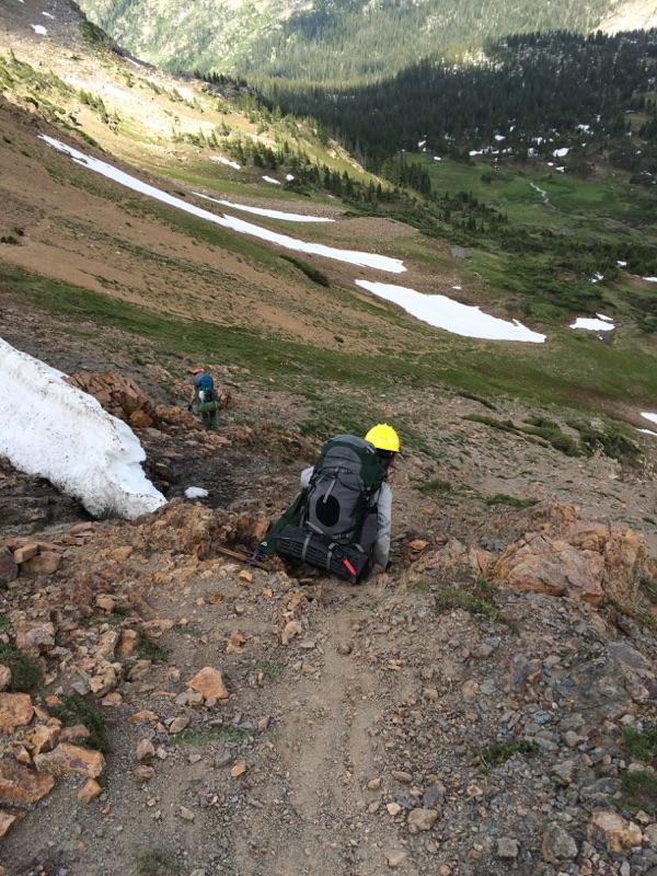 Descending from the ridge