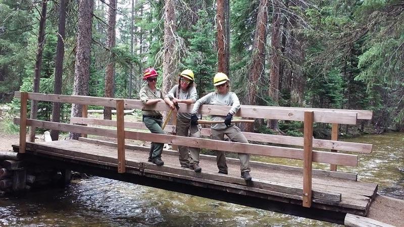 Rachel and Jordan with USFS supervisor Kendra in the Indian Peaks Wilderness