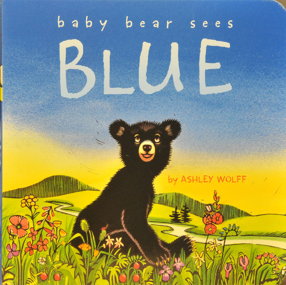 Baby Bear Sees Blue Board Book sees blue.