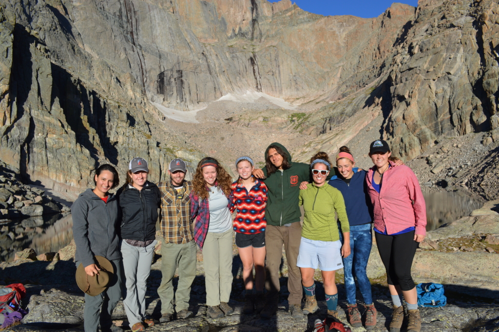 Group of friends posing for a picture at the Chasm Lake