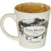 A RMNP Map mug with the words rocky mountains on it.