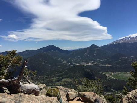 Overlooking view from a mountainside