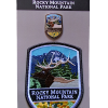Pin and Patch Combo Rocky Mountain National Park pin and patch set, titled "Pin/Patch Combination - RMNP Elk," showcases an elk illustration with a mountain landscape.