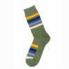 Pendleton Sock 2 A Pendleton RMNP Collection crew sock with green stripes and multi colored stripes.