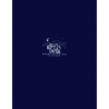 A blue notebook with an image of a RMNP Night Sky Bear on it.
