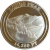 A Collectible Coin - RMNP Silver Ram with the words longs peak on it.