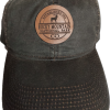 A RMNP Brown Elk hat with a leather patch on it.