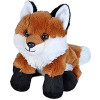 A plush fawn sitting on a white background.