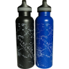 A blue and black Water Bottle - RMNP Stainless Steel Map.