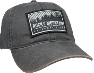A gray hat with the Black Patch on it.