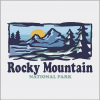 mtn crew upclose Rocky Mountain National Park Sweatshirt - Watercolor Mountains Crewneck logo.