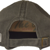 A gray black patch hat with a patch on the back.