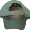 A green Watercolor Mountains Patch hat with a gold logo on it.