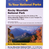 Sticker - RMNP Passport Stamp brochure includes a landscape photo of Rocky Mountain National Park's mountains and autumn foliage, along with details about the park and visitor statistics.
