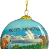 mtn scence A glass ornament with the words Rocky Mountain National Park Mountain Scene on it.