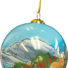 mtn scene 2 A RMNP Mountain Scene Glass ornament with deer and mountains on it.