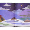 A children's book with a picture of The Mountain Stands and a tent.