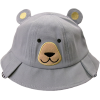 Toddler bear bucket hat in gray with a bear face and ears design.