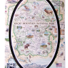 The Sticker - RMNP Xplorer Map features an illustrated representation of Rocky Mountain National Park, showcasing its wildlife and landscape elements, all within an oval border.