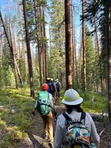 RMC Conservation Corps 2 People hiking in the woods.