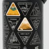 Black A black National Park Bucket List Bottle with different designs on it.