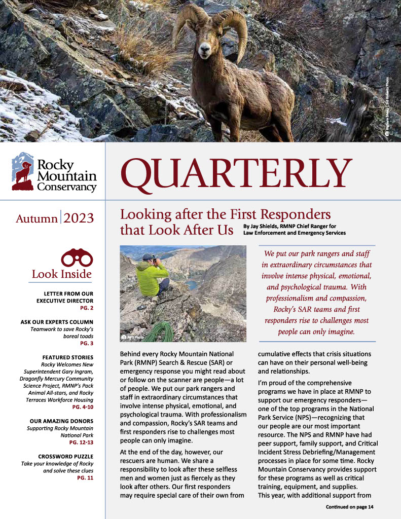 Quarterly looking after the first responders that look like us.