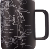 map mug 1 A black Insulated Tumbler with a map of the yosemite wilderness.