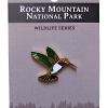 Hummingbird Pin A pin from the RMNP North American Wildlife Series features a broad-tailed hummingbird.