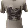 A T-Shirt - RMNP Dream Lake Drawing in gray, showcasing a black graphic of a mountain landscape with trees and a large moon labeled "Rocky Mountain National Park.