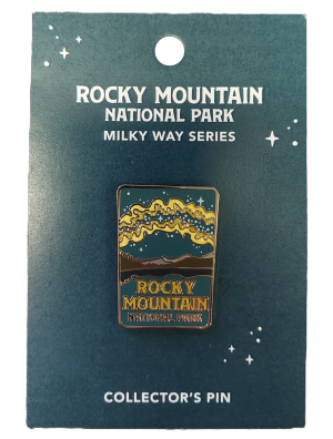The Pin - RMNP Milky Way features a Milky Way design against a night sky, presented on a labeled card.