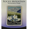 traveler patch Rocky Mountain National Park "Traveler Series" patch on display card, highlighting white flowers and mountain imagery.