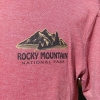 A maroon T-shirt featuring a yellow and black elk graphic with the text "RMNP" (Rocky Mountain National Park). Product: T-Shirt - RMNP Frame Elk.