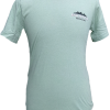 A light green T-shirt featuring "Rocky Mountain National Park" and mountain graphics on the upper left chest, titled RMNP Hallet Peak.