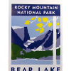 bear Lake sticker The Sticker - RMNP Travel Sticker Bear Lake features mountains, trees, and yellow leaves of Rocky Mountain National Park with "Bear Lake," plus "My Travel Stickers" and "Made in USA" printed on it.