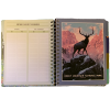 The Art of the National Parks - Undated Planner features a "Birthdays & Dates to Remember" page on the left and a Rocky Mountain National Park illustration with an elk on the right.