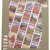 rheart front The "Puzzle - Images of the National Parks" is a 500-piece box featuring colorful illustrations of different natural landscapes arranged in a grid pattern on the front.
