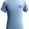 MEadow elk front Light blue T-Shirt - RMNP Meadow Elk featuring a small graphic and "Rocky Mountain National Park" text on the upper left chest, displayed on a plain background.