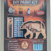 bear wiluz diy paint DIY Bear Paint Kit box displays a wooden bear cutout, paint tubes, brushes, and glue. Text highlights included contents, suitable for ages 4+, and fun crafting features.
