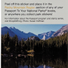 passport stamp sticker 014967 final Sticker - RMNP Passport Stamp New, showcasing Rocky Mountain National Park with a lake, forest, and snow-capped mountains beneath a blue sky, along with informational text about the park and the passport sticker program.